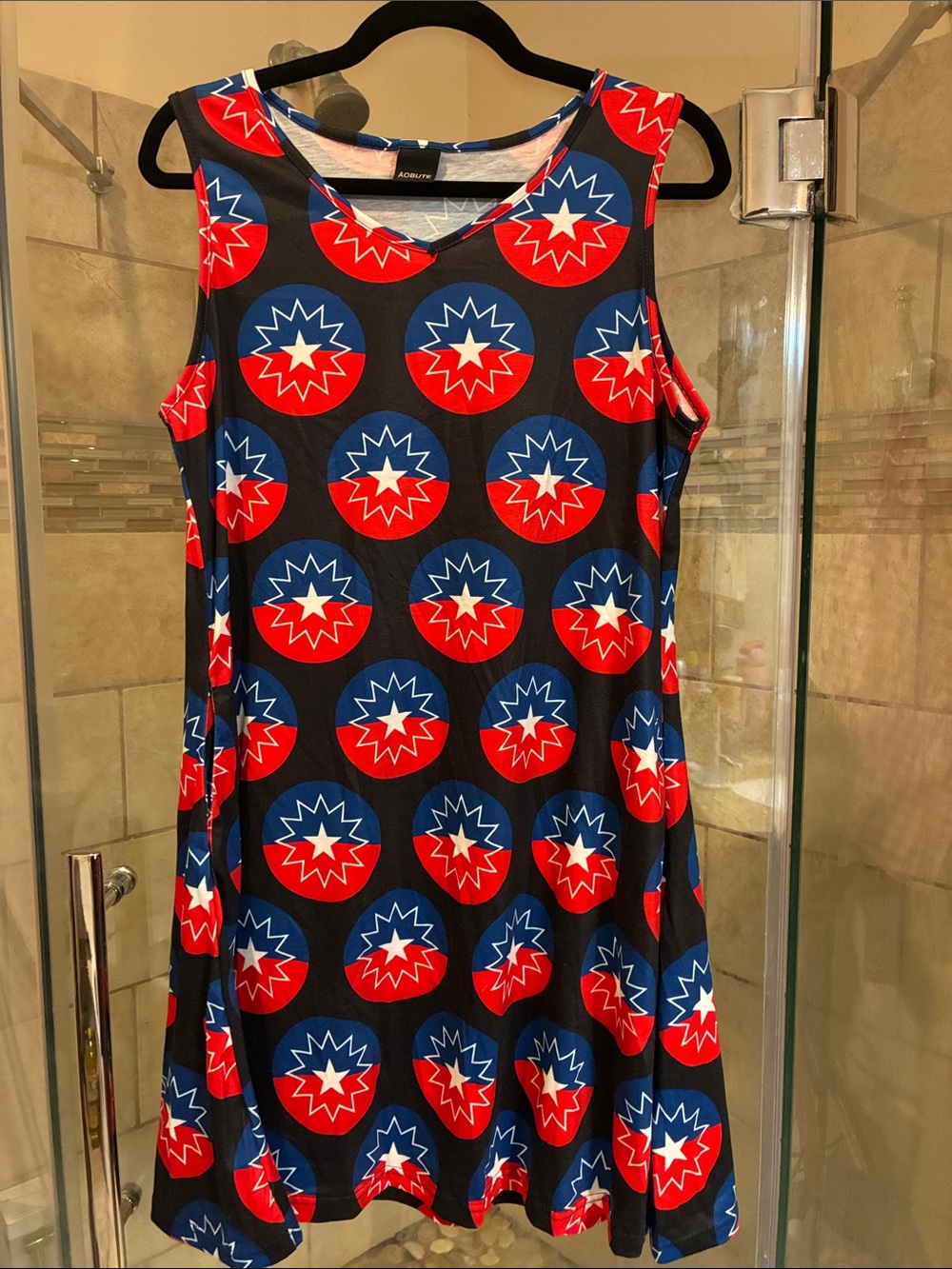 NWOT- 4th of July Freedom Flag Sleeveless Dress with Pockets -Medium